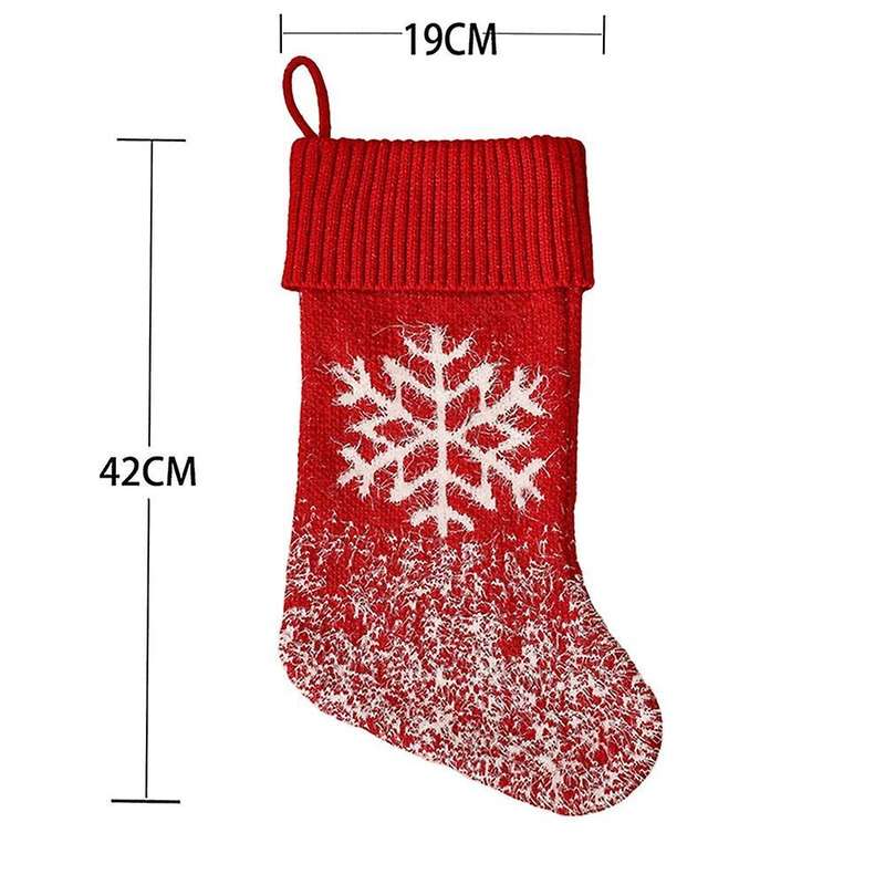 Thick Knitting Christmas Socks Gift Bag Santa Snowman Deer Socks A