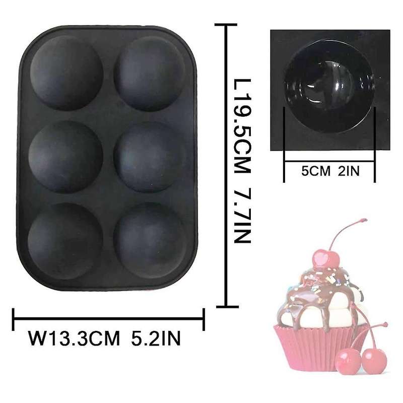 3 Pack Silicone Hot Chocolate Molds, Half Sphere Chocolate Mold