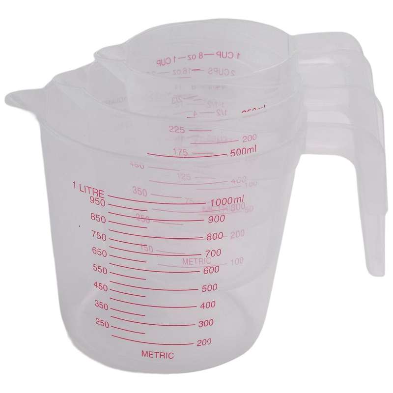 3pc Plastic Measuring Jug Set Large 4 Cup,kitchen Accessories