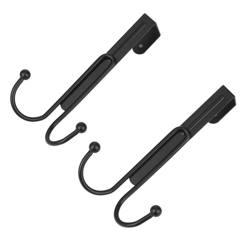 2pcs Over The Door Hooks, Metal Twin Hook Rack for Hanging Bags Hats
