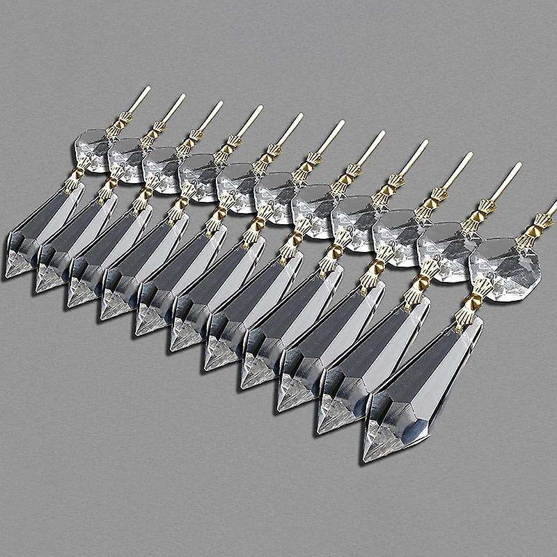 20pcs Diy Transparent Teardrop Chandelier Pendant Parts Beads