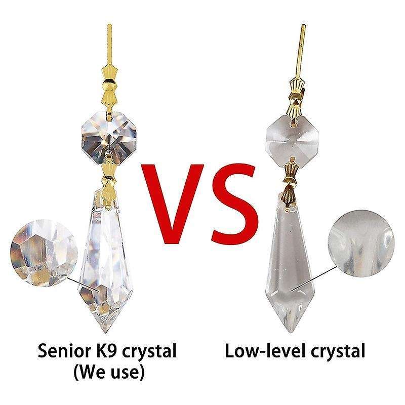 20pcs Diy Transparent Teardrop Chandelier Pendant Parts Beads