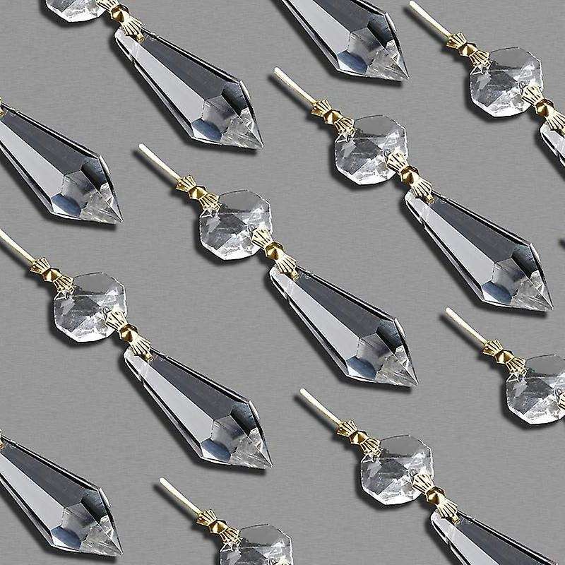 20pcs Diy Transparent Teardrop Chandelier Pendant Parts Beads