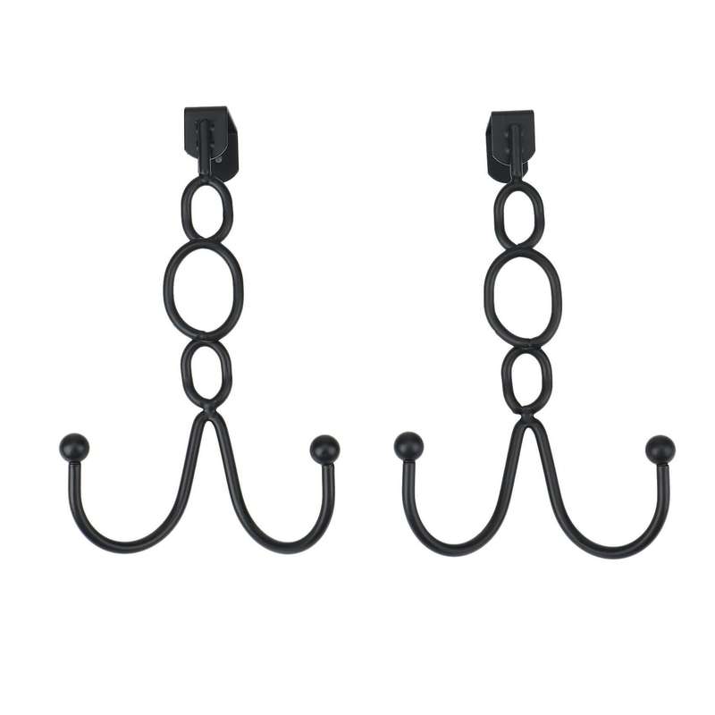 2 Pack Heavy Duty Over Door Double Hooks for Hanging Towels,clothes