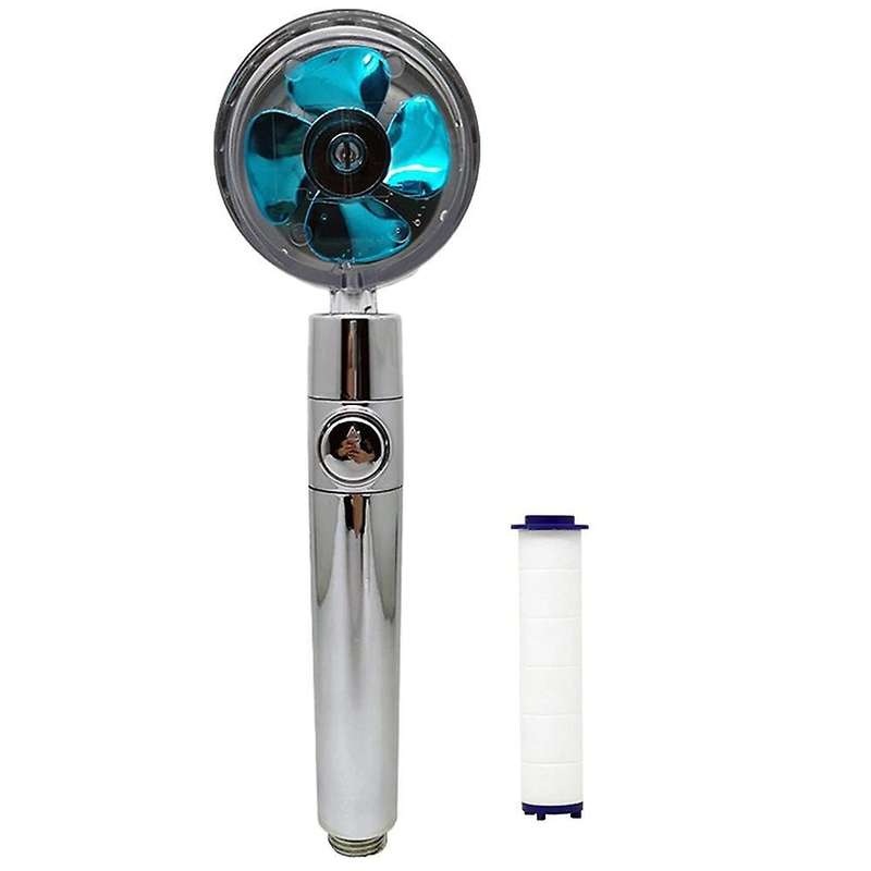 High-pressure Shower Head with Filter 360 Degrees Rotating-blue