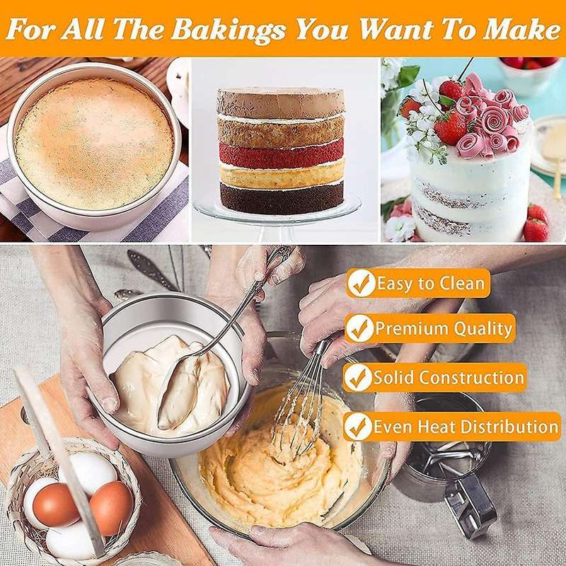4 Inch Cake Pan Set Of 4,for Wedding Birthday Layer Cake, Safe
