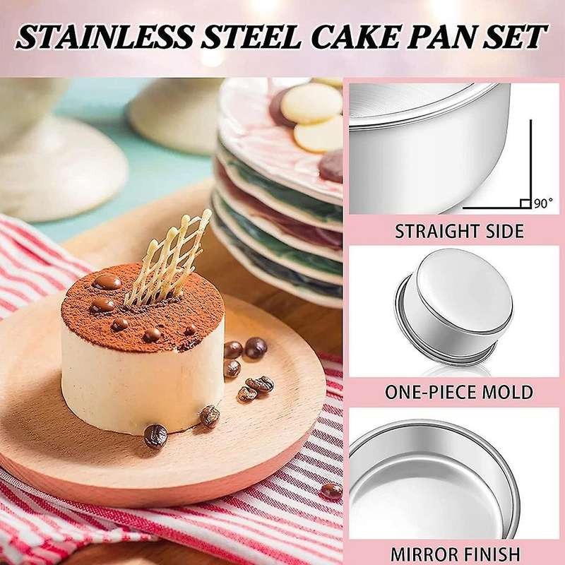 4 Inch Cake Pan Set Of 4,for Wedding Birthday Layer Cake, Safe