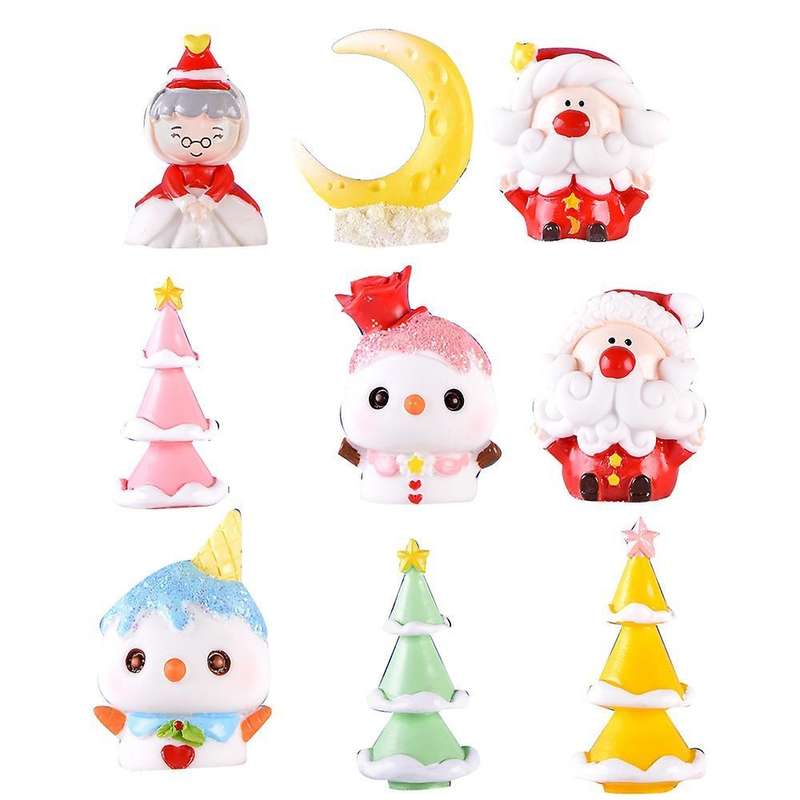 9pcs Santa Claus Snowman Ornaments Christmas Tree