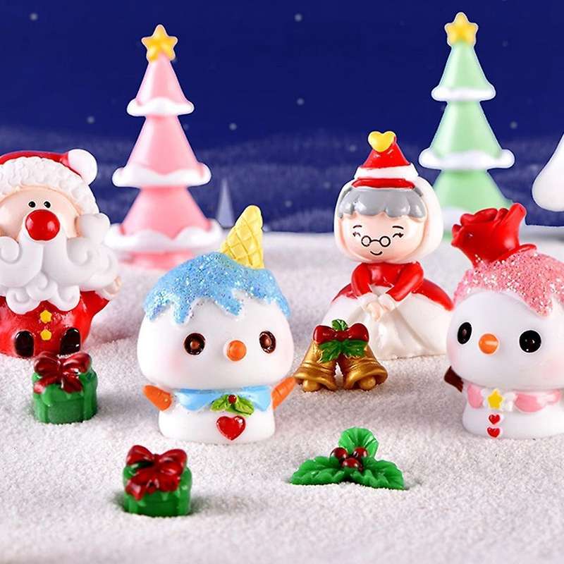 9pcs Santa Claus Snowman Ornaments Christmas Tree