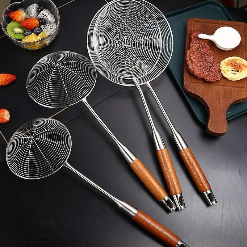 304 Stainless Steel Drain Spoon Kitchen Deep-fried Colander, 450mm