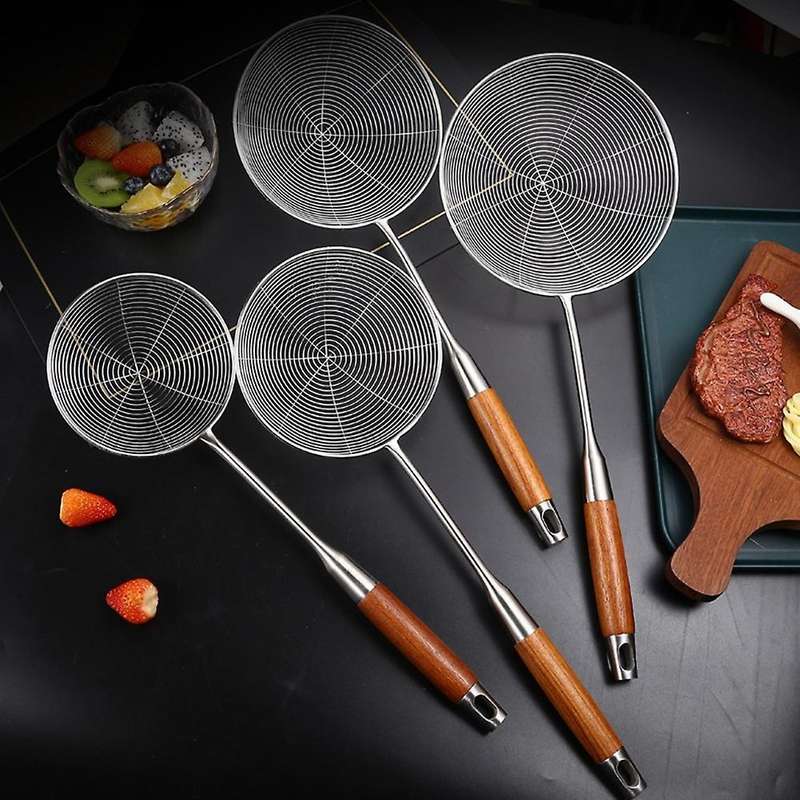 304 Stainless Steel Drain Spoon Kitchen Deep-fried Colander, 450mm