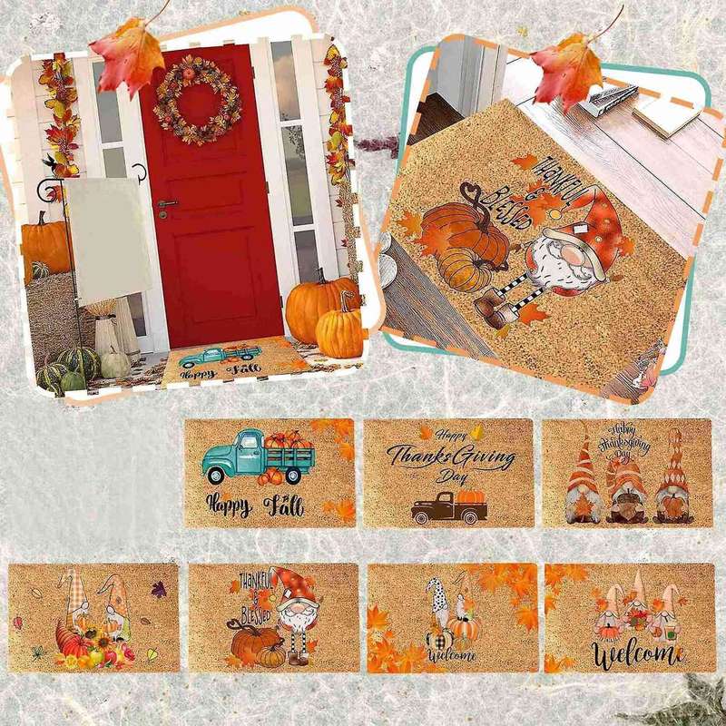 Thanksgiving Doormat Fall Autumn Door Mat Home Carpet 40x60cm D