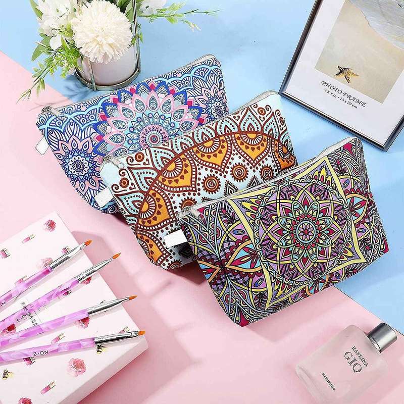 Cosmetic Bags,diy Zipper Canvas Pencil Bag for School Travel Diy