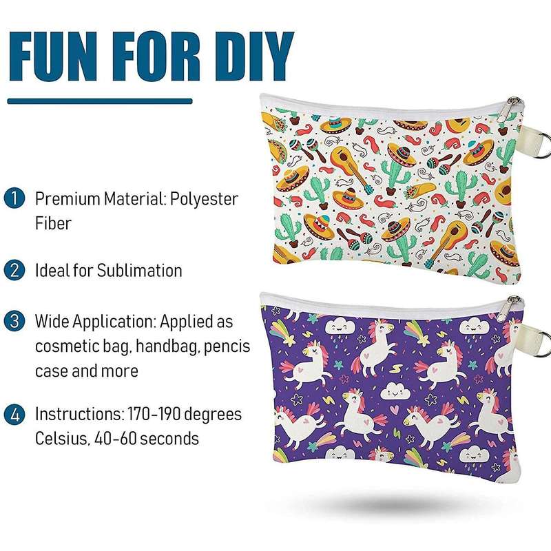 Cosmetic Bags,diy Zipper Canvas Pencil Bag for School Travel Diy