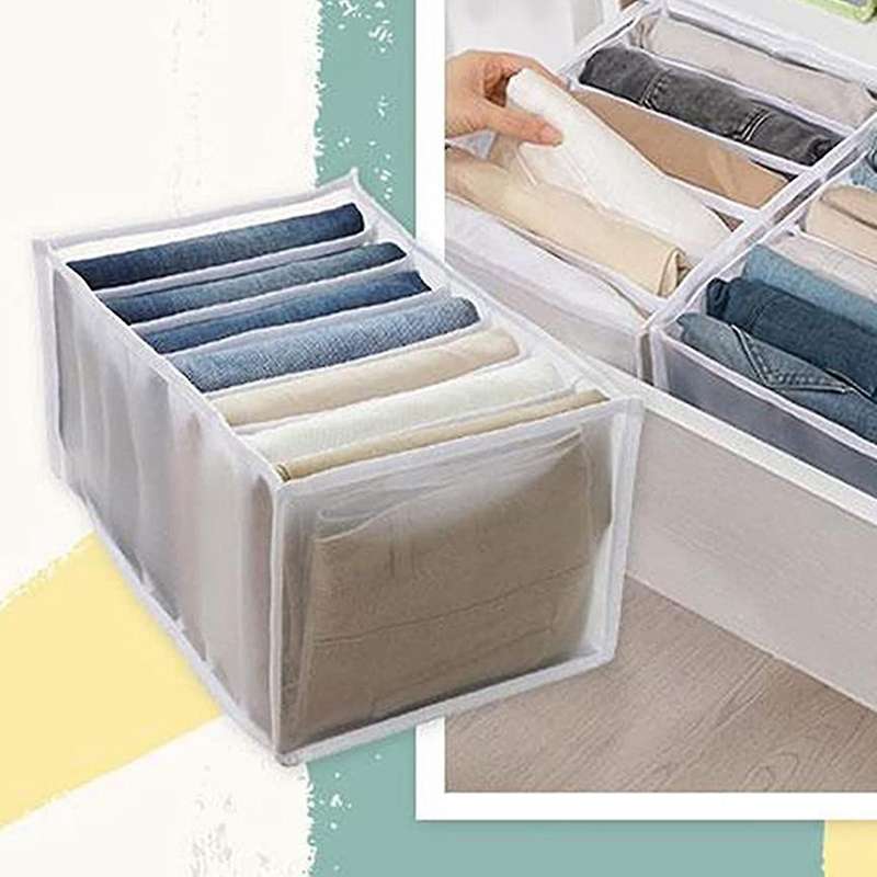 Wardrobe Organizer (2 Pieces) Wardrobe Storage Basket Gray Medium