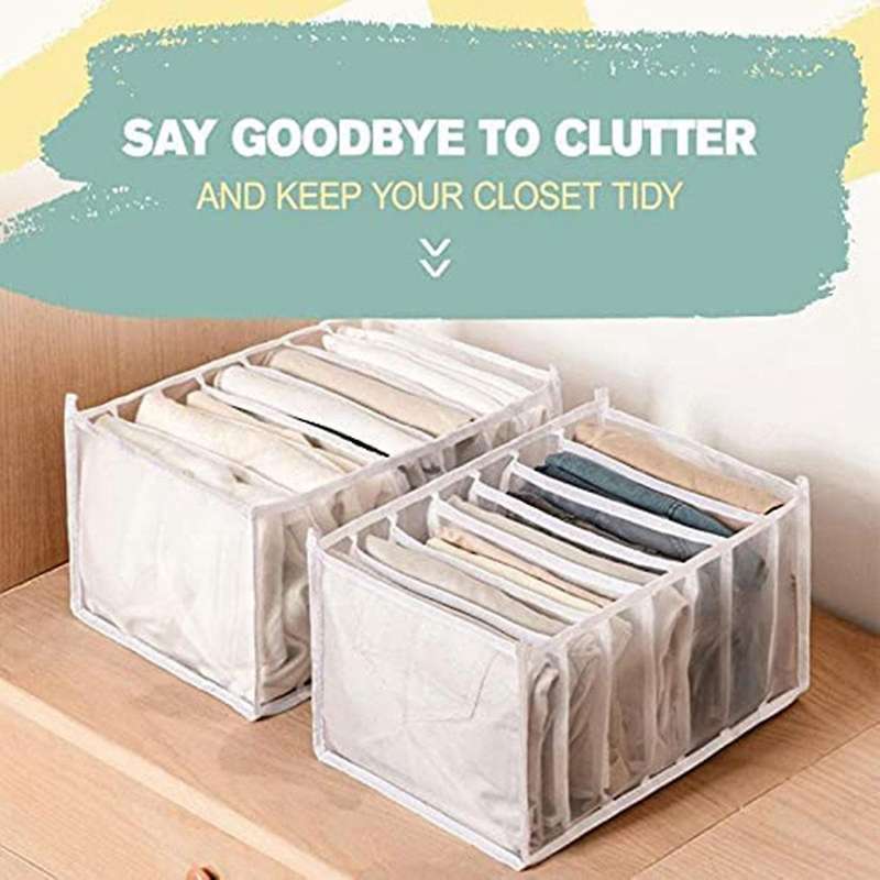 Wardrobe Organizer (2 Pieces) Wardrobe Storage Basket Gray Medium