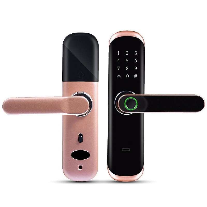 Bluetooth App Mobile Phone Remote Password Smart Door Lock Rose Gold