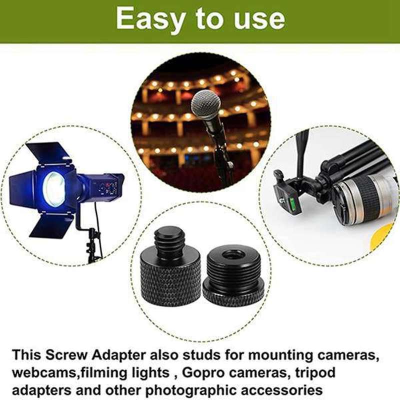 Mic Adapter 5/8 Female to 3/8 Male and 3/8 Female to 5/8 Male Screw