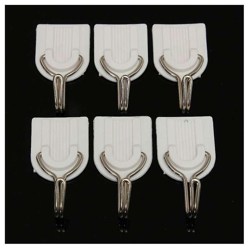 6pcs Wall Door Self-adhesive Hook Tile Kitchen Sticky Hanger
