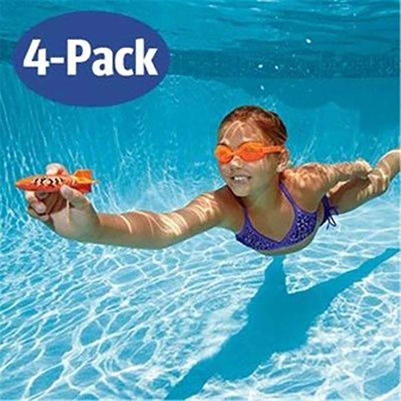 4 Pcs Children's Swimming Toy Shark Shape Dive Toy Game Diving Toy