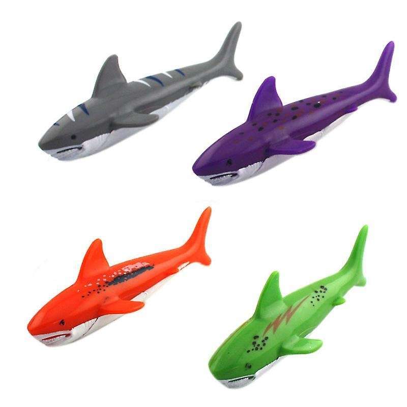 4 Pcs Children's Swimming Toy Shark Shape Dive Toy Game Diving Toy