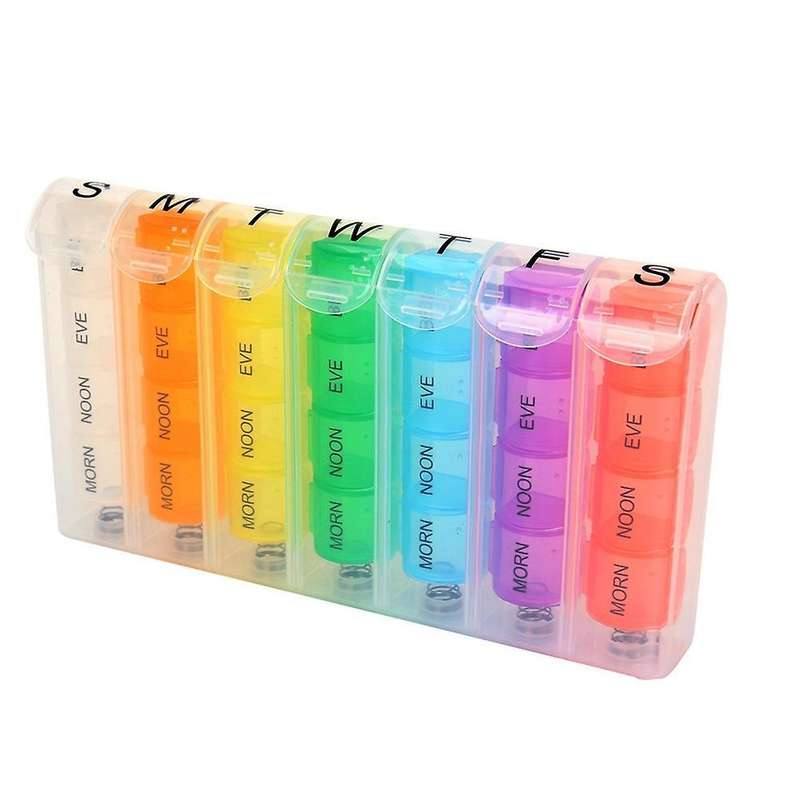 Portable Weekly 7 Day Push Button Pill Holder Travel Medicine Box