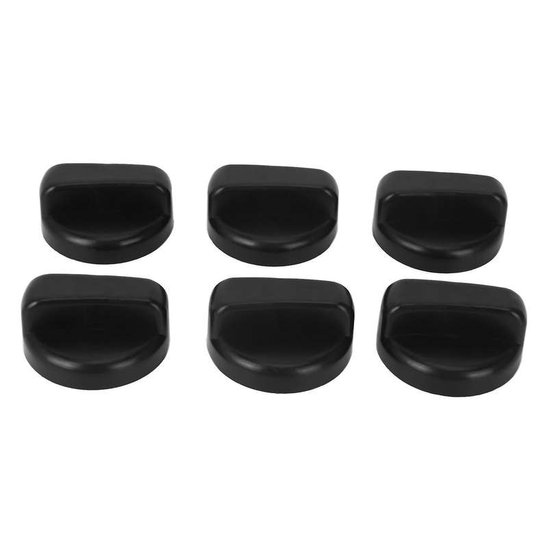 6 Pcs Kitchen Black Plastic Gas Stove Cooker Control Knobs