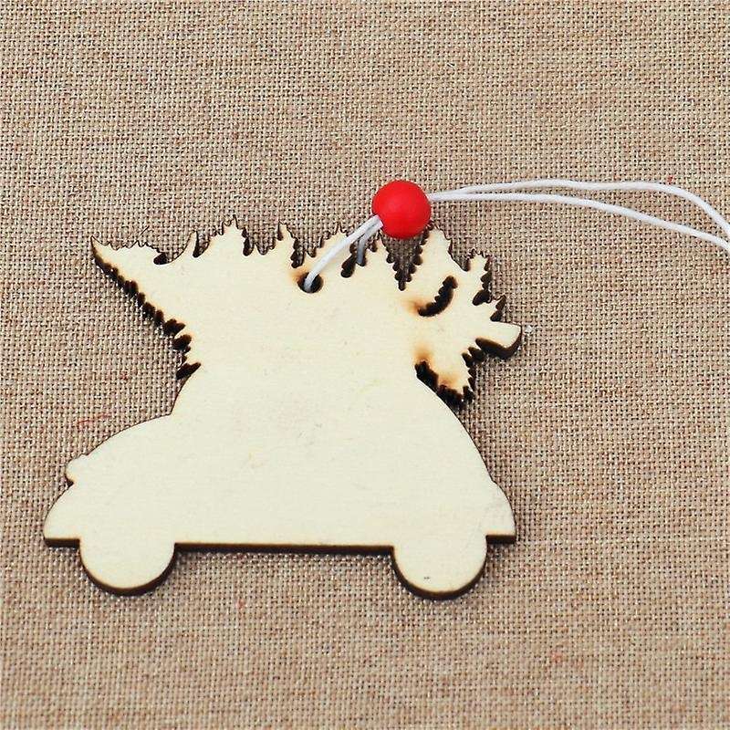 Christmas Tree Hanging Decorations Wooden Car Appearance Pendants