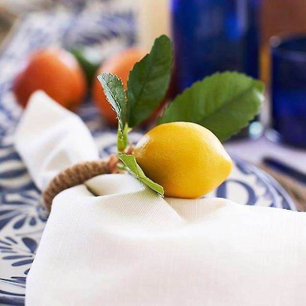 8pcs Simulation Lemon Plant Napkin Ring Fruit Meal Buckle Hotel Ring