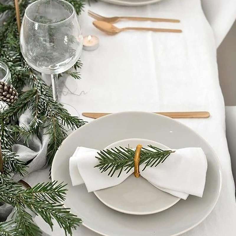 Handmade Bamboo Napkin Ring Natural Rustic Napkin Holders, Set Of 6