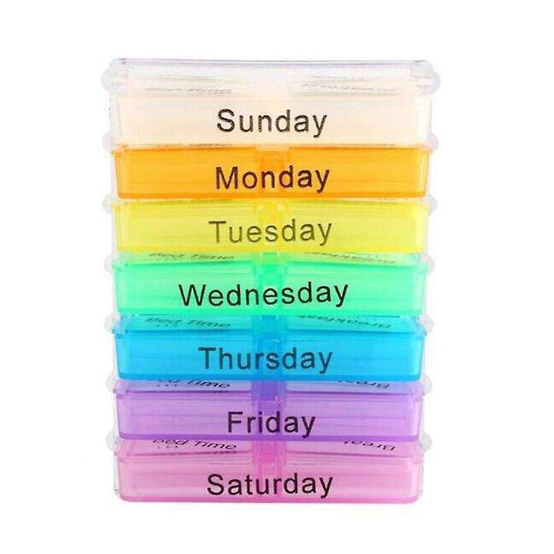 English Color Small Medicine Box Sealed 7-layer Folding Storage Boxes
