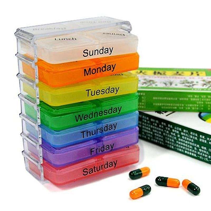 English Color Small Medicine Box Sealed 7-layer Folding Storage Boxes