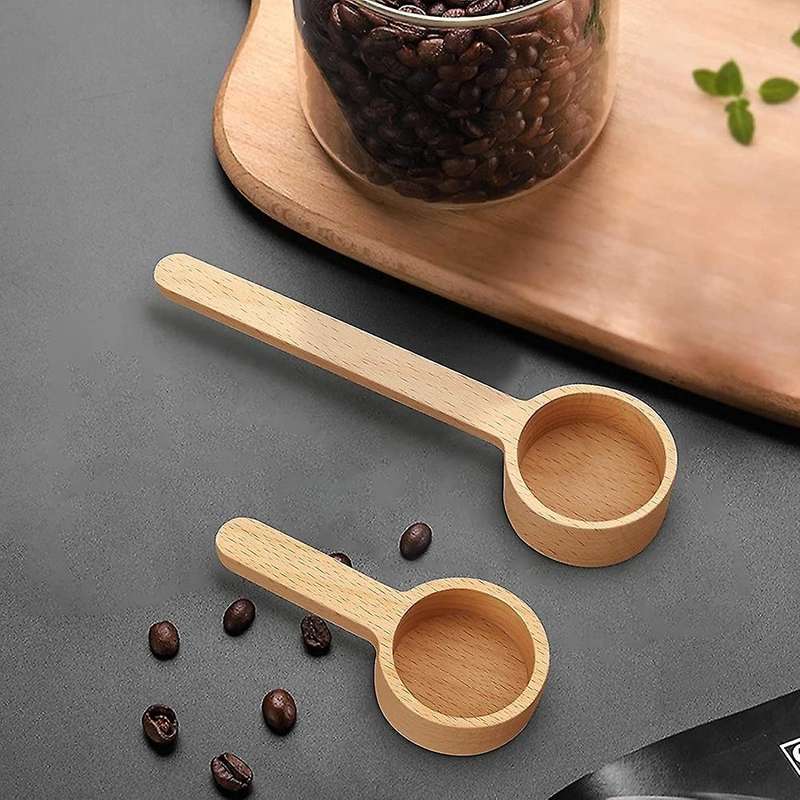 2pcs Wooden Coffee Scoop, 3.93inch, 6.61inch Coffee Scoop Wood Scoop