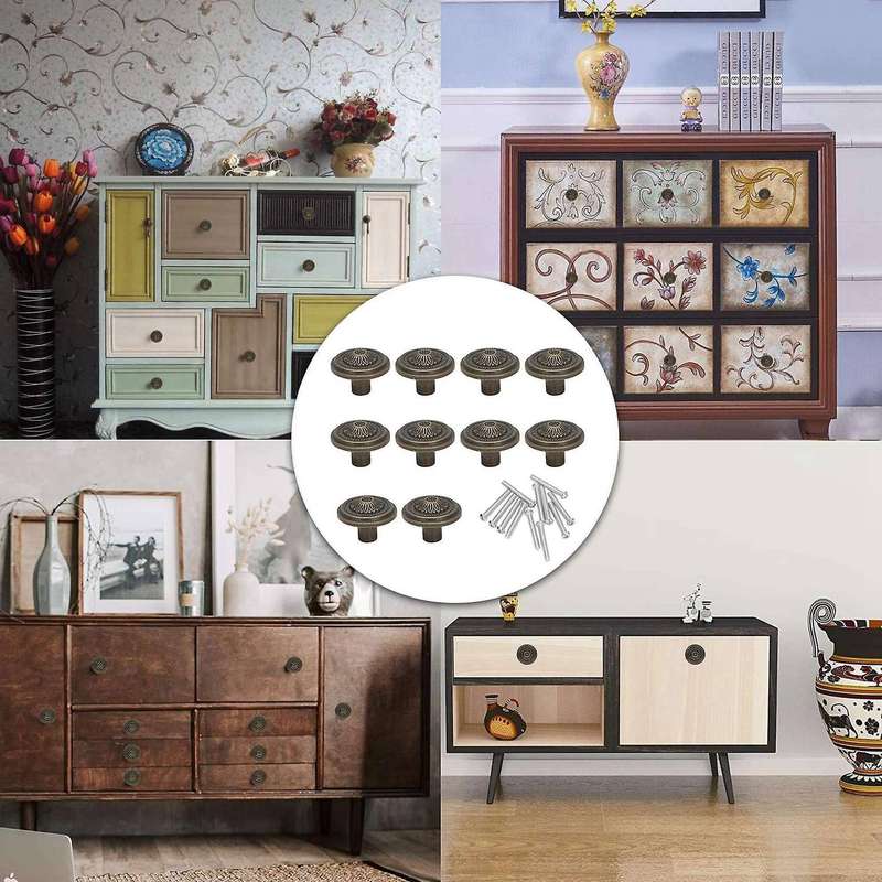 Cabinet Knobs 10 Pieces Dresser Knobs Set Made Of Bronze-zinc Alloy