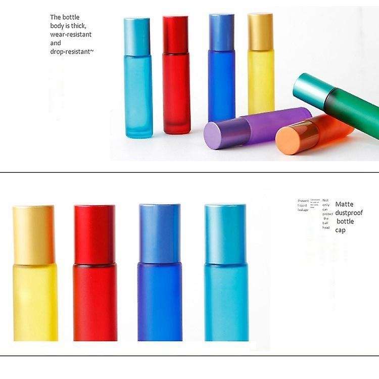 10pc Colorful Roll Bottles Glass Massage Roller Bottles Tube