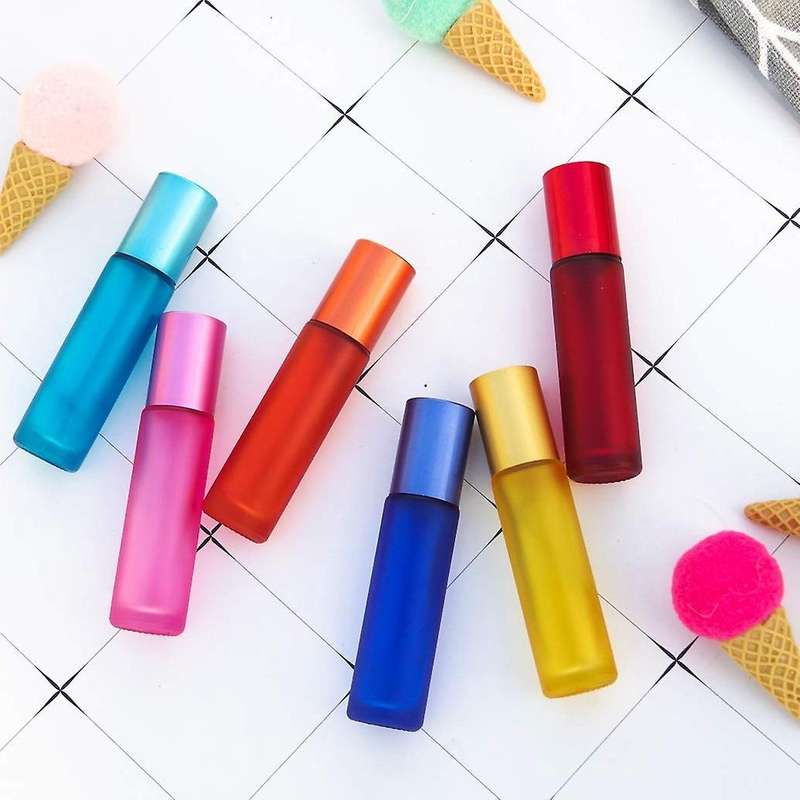 10pc Colorful Roll Bottles Glass Massage Roller Bottles Tube