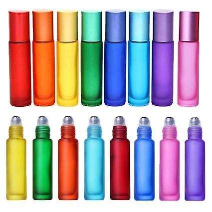 10pc Colorful Roll Bottles Glass Massage Roller Bottles Tube