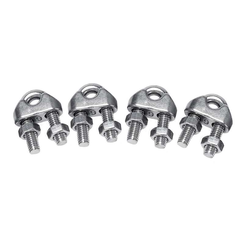 M6 1/4 Inch U-shape Bolt Saddle Clamps Cable Wire Rope Clips 4 Pcs