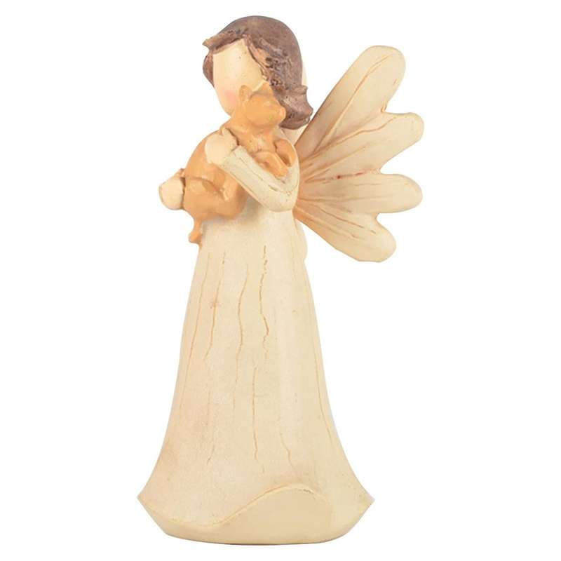 Angel Of Friendship Resin Cat Ornament Hand-painted Figure Statue