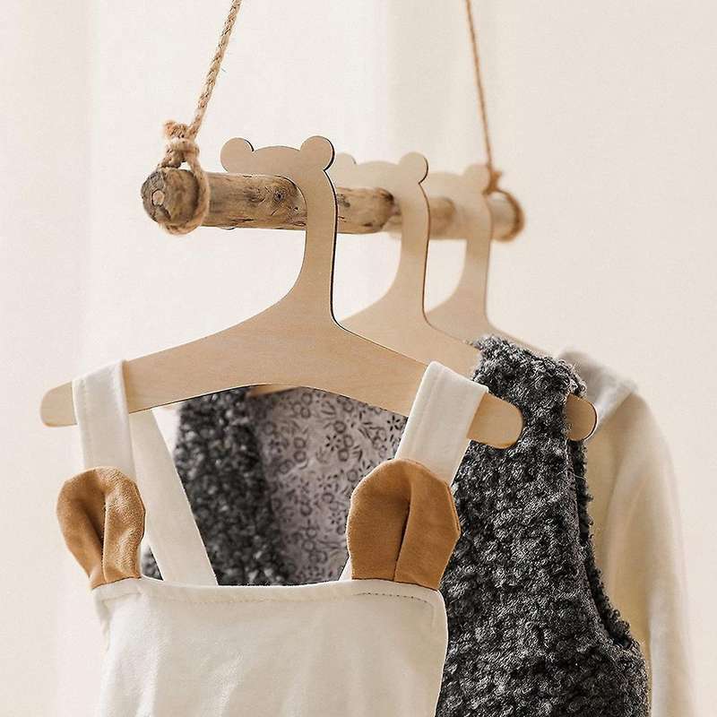 10 Pcs Wooden Hanger for Baby Clothes Natural Wood Hanger for Kids