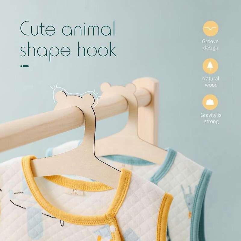 10 Pcs Wooden Hanger for Baby Clothes Natural Wood Hanger for Kids