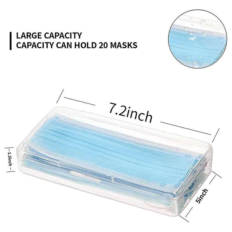 4 Pack Clear Plastic Storage Case for Face Cover, Stain Resistant
