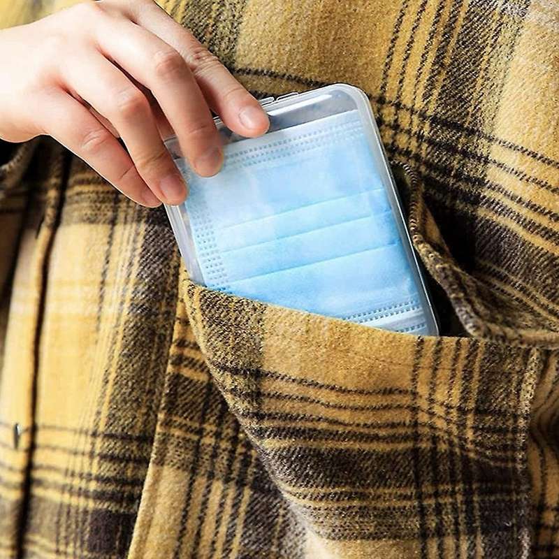 4 Pack Clear Plastic Storage Case for Face Cover, Stain Resistant