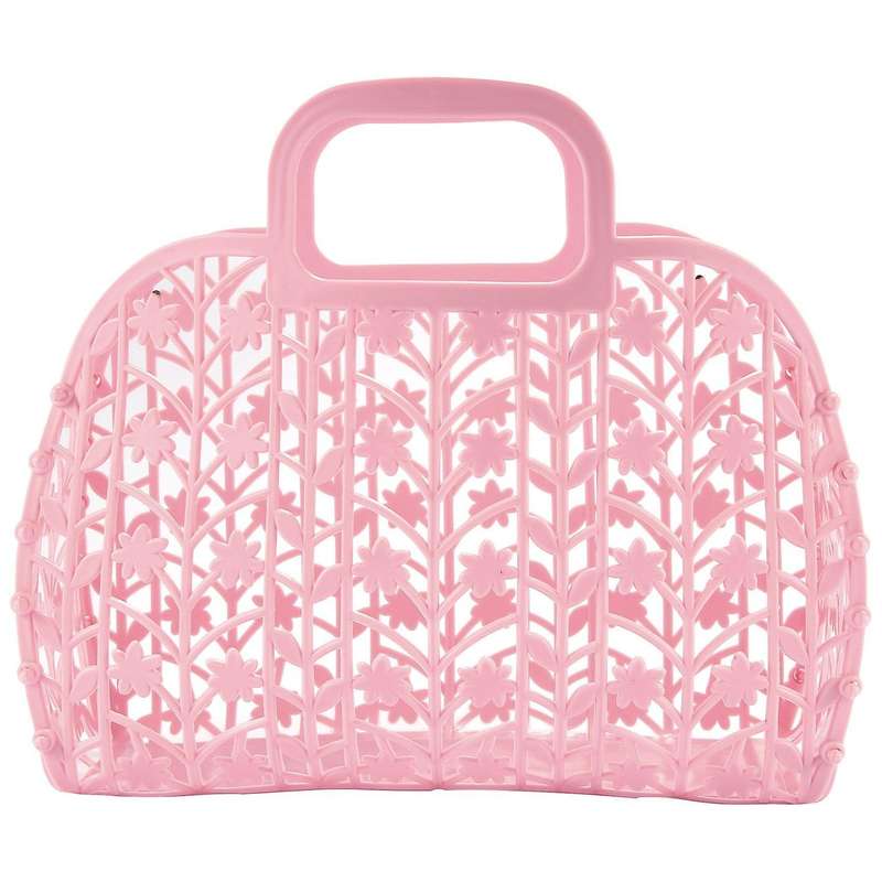 Bathroom Hollow Washing Storage Basket Shower Basket Plastic Pink
