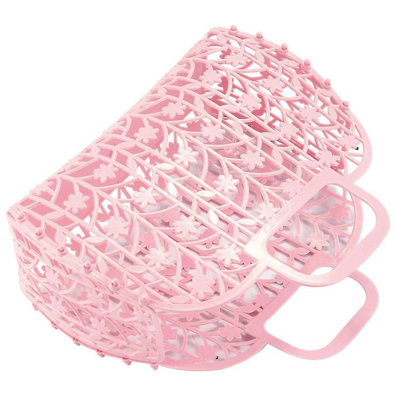 Bathroom Hollow Washing Storage Basket Shower Basket Plastic Pink