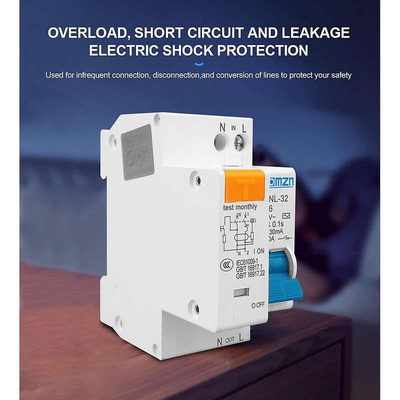 Tomzn Tpnl Dpnl 230v 1p+n Residual Current Circuit Breaker, Tpnl 32a