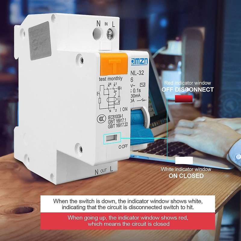 Tomzn Tpnl Dpnl 230v 1p+n Residual Current Circuit Breaker, Tpnl 32a
