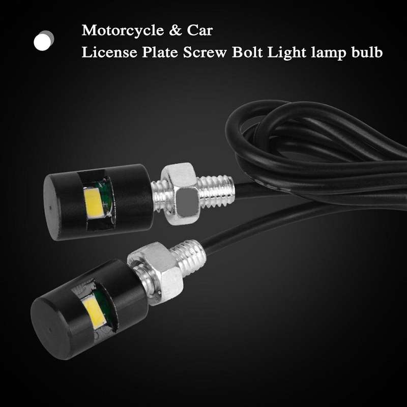 4x Universal White Motorcycle Screw Smd Led Car License Plate Light