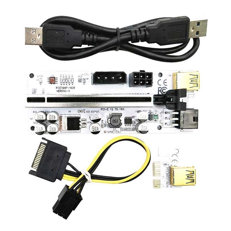 1pcs Ver010-x Pcie Riser Pci-e X1 to X16 Graphics Card Cable,white
