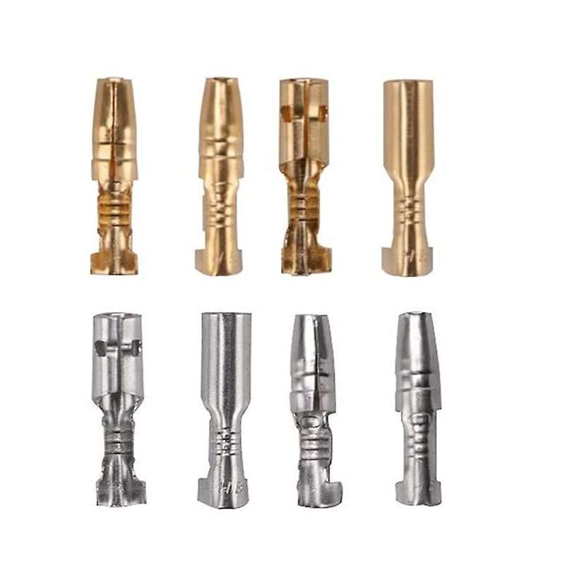 200pcs 3.9mm Brass Male and Female Terminals Wire Connector Silver